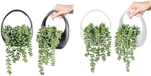 Der Rose Bundle of 2 Packs Fake Hanging Plants and 2 Packs Artificial Succulents Plants for Boho Wall Decor image 5