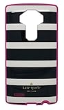 Kate Spade New York Flexible Hardshell Phone Case - LG G4 - Black White Stripes, Pink