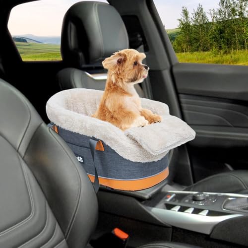 Hunde Autositz mit Mittelkonsole - Hundeaufzug mit Mittelkonsole und tragbar - Reisetaschen für Hunde und Katzen mit Vollschutz | Autoträger für