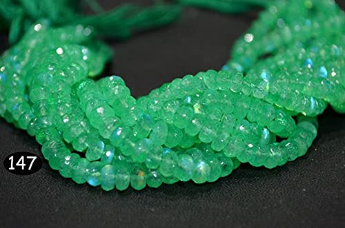 Pierre de lune arc-en-ciel verte rondelle 7mm pour vos ateliers bijoux bohèmes