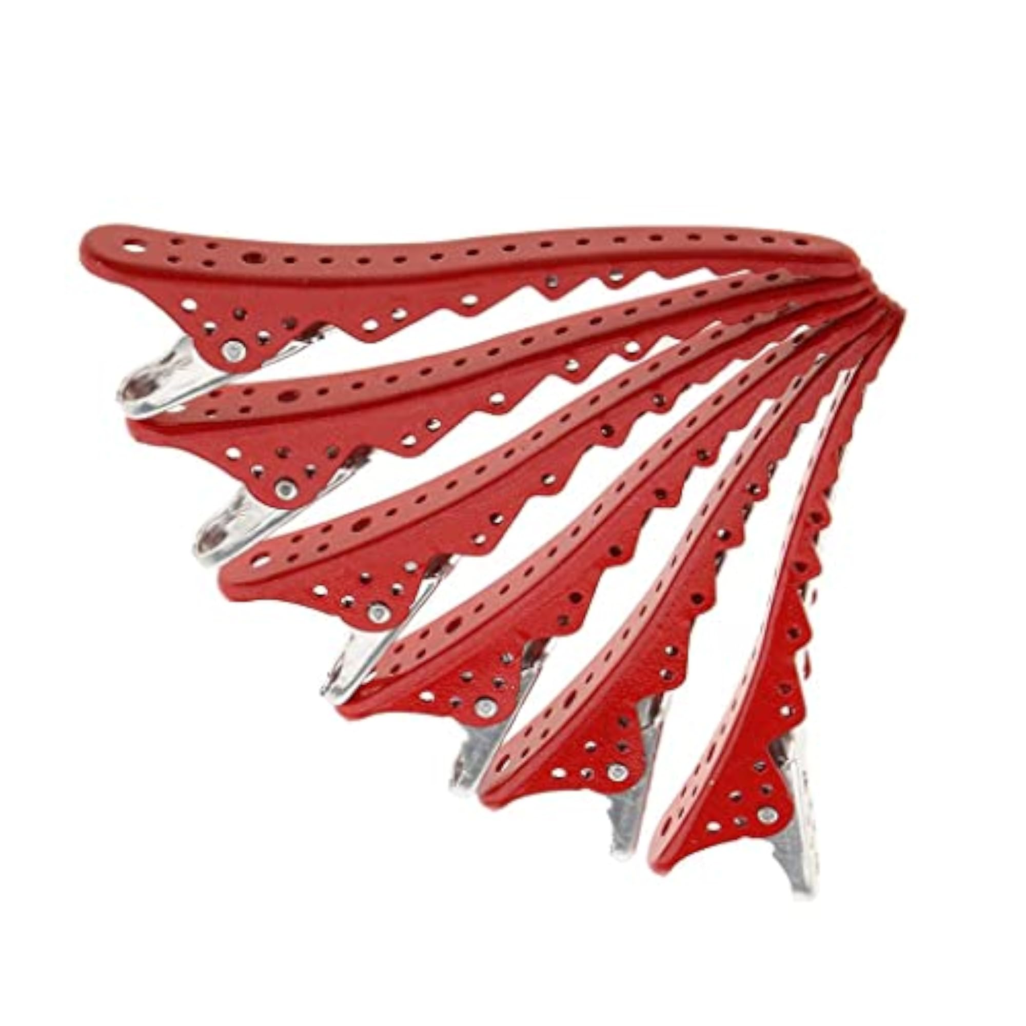 3x6 Pieces Red Hairdressing Salon Sectioning Clamp Clips