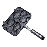 Sartén Taiyaki con forma de pescado, molde antiadherente de 4 cavidades, para hacer cupcakes y postres para hornear diversión, resistente al calor, accesorio de cocina portátil, camping en casa