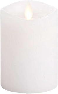 Darice Luminara Flameless Candle - Unscented White Wax 360 Pillar - 4 in