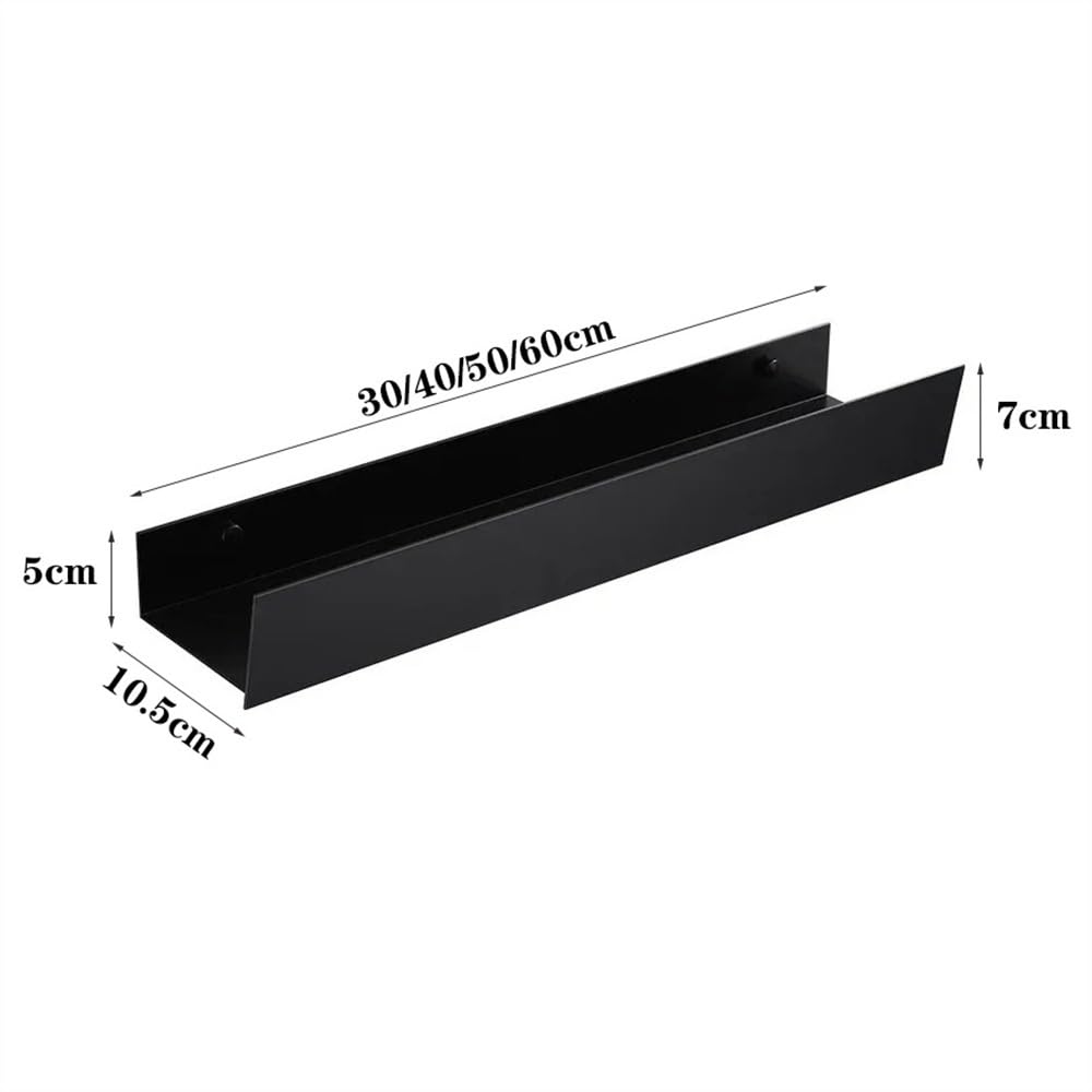Półka łazienkowa, Półka prysznicowa z matowym uchwytem, ​​aluminiowa półka bez wiercenia, nowoczesny minimalizm, do łazienki i kuchni(White,30CM)