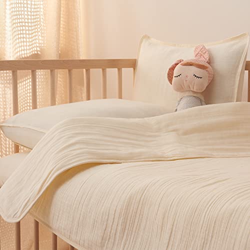 Barooga Toddler Pillowcase, 14"X19", 2 Pack, Muslin Baby Pillow Cases, 100% Cotton, Fits Pillows Sized 12"X16", 13"X18", Or 14"X19", Envelope Closure Pillow Cover For Girls And Boys (Cream) #TOP2