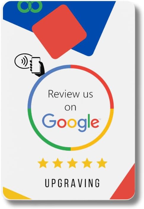 Google Review Tap Card with QR Code and NFC Tag - Boost Your Google Reviews - Compatible with iPhone and Android (White, 1-Pack)