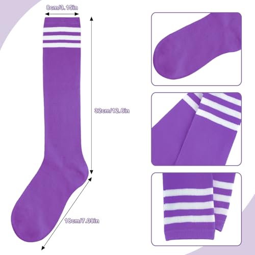 Image of DRESHOW 3 Pairs Cotton Knee High Socks for Women Solid Knit Knee Long Stocking Leg Warmer All Season Gift