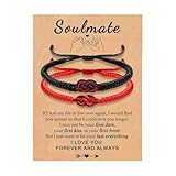 MATÉRIAU DE QUALITÉ SUPÉRIEURE : Nos bracelet couple sont tissés à la main à partir de corde en nylon de haute qualité, ce qui les rend robustes, durables et hypoallergéniques. Le bracelet est ajustable de 15,5 cm à 26 cm, convenant ainsi à tous les poignets.