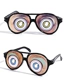 HZAOPZE 2 pcs gafas divertidas de juguete para fiesta, gafas de ojos grandes, Gafas Divertidas Gafas De Novedad,para accesorios de disfraz y accesorios de cabina de fotos