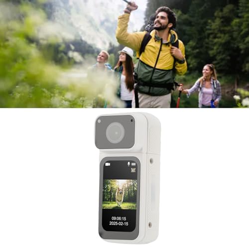 Caméscope portable magnétique 2,7K PolyGen avec objectif rotatif blanc pour voyage - 5