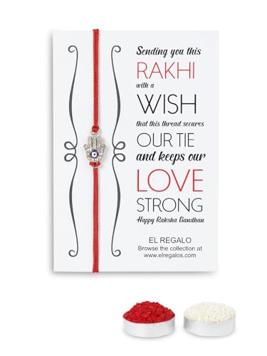 Image of El Regalo 2 PCs Cute Rakhis Set for Kids - Beautiful 2 Kids Rakhis Set for Girls & Boys with Roli Chawal, Message Card in Rakhi Gift Box for Little Brother /Niece /Nephew