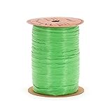 Berwick Offray 1/4'' Wide Matte Raffia Ribbon, Apple Green, 100 Yards, 7MM