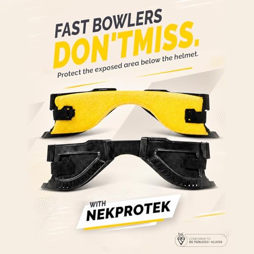 Image of DSC NEKPROTEK Neck Guard for Cricket Helmet, Color: Black, Size: Large (BSI Approved)| Material: Foam | Lightweight & Durable | Enhanced Neck Protection