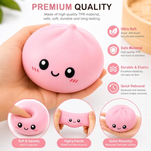 Image of Dumpling Squishy Mystery Box | Cute Big Squishy Dumpling Stress Ball | Fidget Sensory Toy for Adults Anxiety Relief Cute Big Squishy Dumpling Stress Ball Squishy Dumpling Squishy Stress Relief