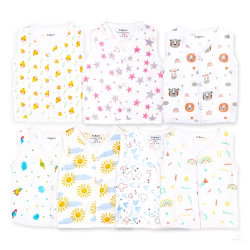Image of Kidbea Newborn Baby Jhabla Unisex - Organic Cotton Muslin Shirt | Soft & Breathable Summer Wear for Boys & Girls | Cute Prints Infant Clothing