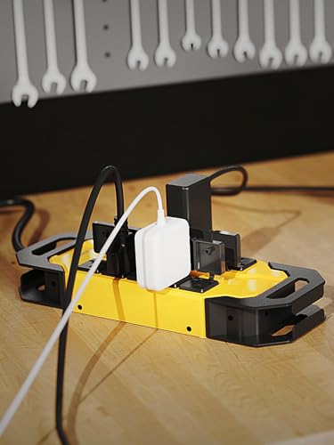 PLUGTUL Protector contra sobretensiones Heavy Duty 20 Amp | Regleta metálica de 1.8 m con 8 tomas, NEMA 5-20P a NEMA 5-15/20R, cable 12/3 AWG, 2040 Joules, montaje industrial en pared, certificado ETL miniatura 7