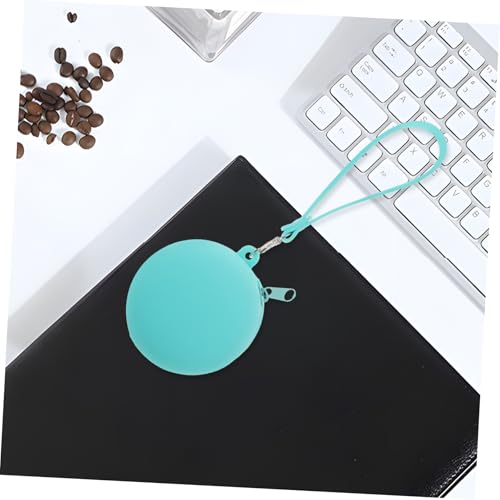 NOLITOY Portable Silicone Coin Pouch Lightweight Round Change Purse with Zipper and Drop-resistant Cash Holder for Boy Girl Women and Men Green4