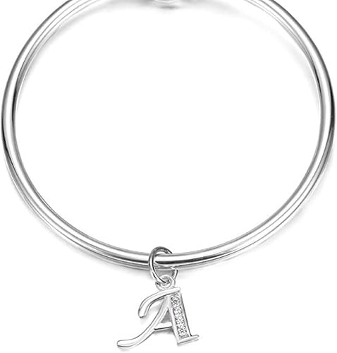 Miniatura 7 de Adabele 2 colgantes de plata de ley auténtica con letra D y circonita cúbica, con nombre y inicial, para mujeres y hombres, joyería SSP-C4