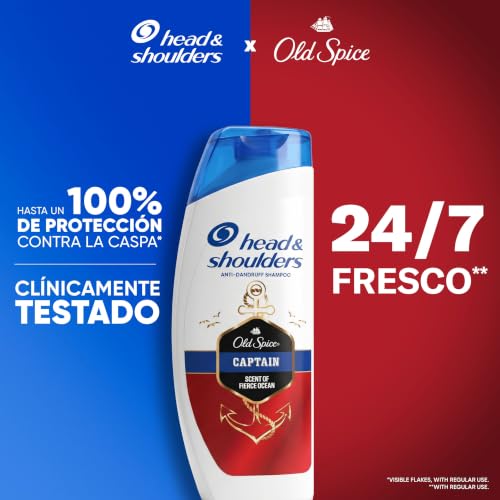 Miniatura 2 de H&S X Old Spice Captain Champú Anticaspa 800ml Actúa Contra La Grasa Y El Picor Desde El Primer Lavado. Hasta Un 100% De Protección Contra La Caspa. Clínicamente Probado. Aroma De Calidad Perfumada