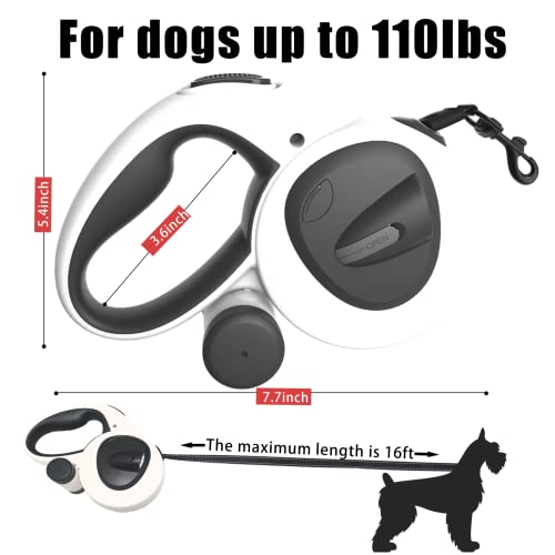 HCY&WLD Upgrade 4-in-1 Retractable Dog Leash with LED Light & Dispenser & Poop Bags, 16 ft Heavy Duty Dog Leash with… - Image 5