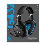 Logitech G432 Przewodowy zestaw słuchawkowy dla graczy, 7.1 DTS X 2.0, 50 mm przetworniki audio, USB i 3,5 mm gniazdo audio, mikrofon z funkcją wyciszania, lekki, PC/Mac/Xbox One/PS4/ Switch - Czarny