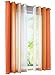 Produktbild 7Morning 2er-Pack Oesenvorhang Oesenschal Oesen Gardine Schlanfen-Vorhang Dekoschal BxH 140x245cm Orange & Weiss