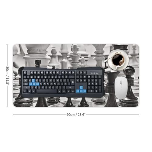Protector para escritorio con diseño ajedrez blanco y negro, grande, antideslizante miniatura 2
