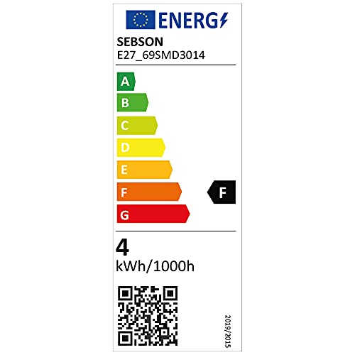 SEBSON Lampadina LED E27 4W (Equivalente a 35W)