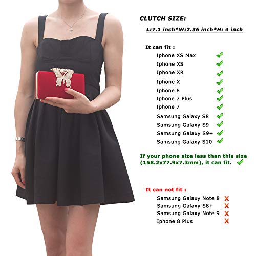 DEXMAY DM womens 20024 Butterfly Velvet Clutch (pack of 1)