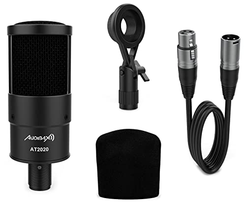 Audibax AT2020 Micrófono Estudio Profesional Condensador