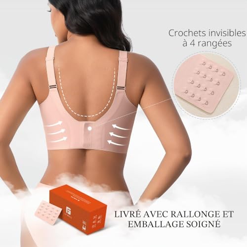 Fittingirls Soutien-Gorge sans Fil – Lifting Complet, Coques Semi-Fixes, Bretelles élargies antidérapantes, Coques ajourées, Soutien Doux & modelant, Rassemblement latéral, Confort Toute la journée – vue 6