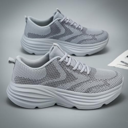 Image of WJA Men's Non Slip Walking Shoes Lightweight Breathable Casual Running Shoes Fashion Sneakers Mesh Workout Sports Shoes