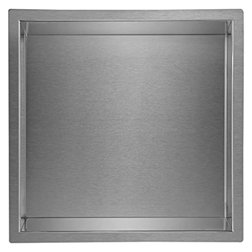 Skelang Shower Niche 304 Stainless Steel, Recessed Shower Shelf, 30 x 30 cm Insert Bathroom Storage for Shampoo, Soap, Toiletries (Brushed Finish)