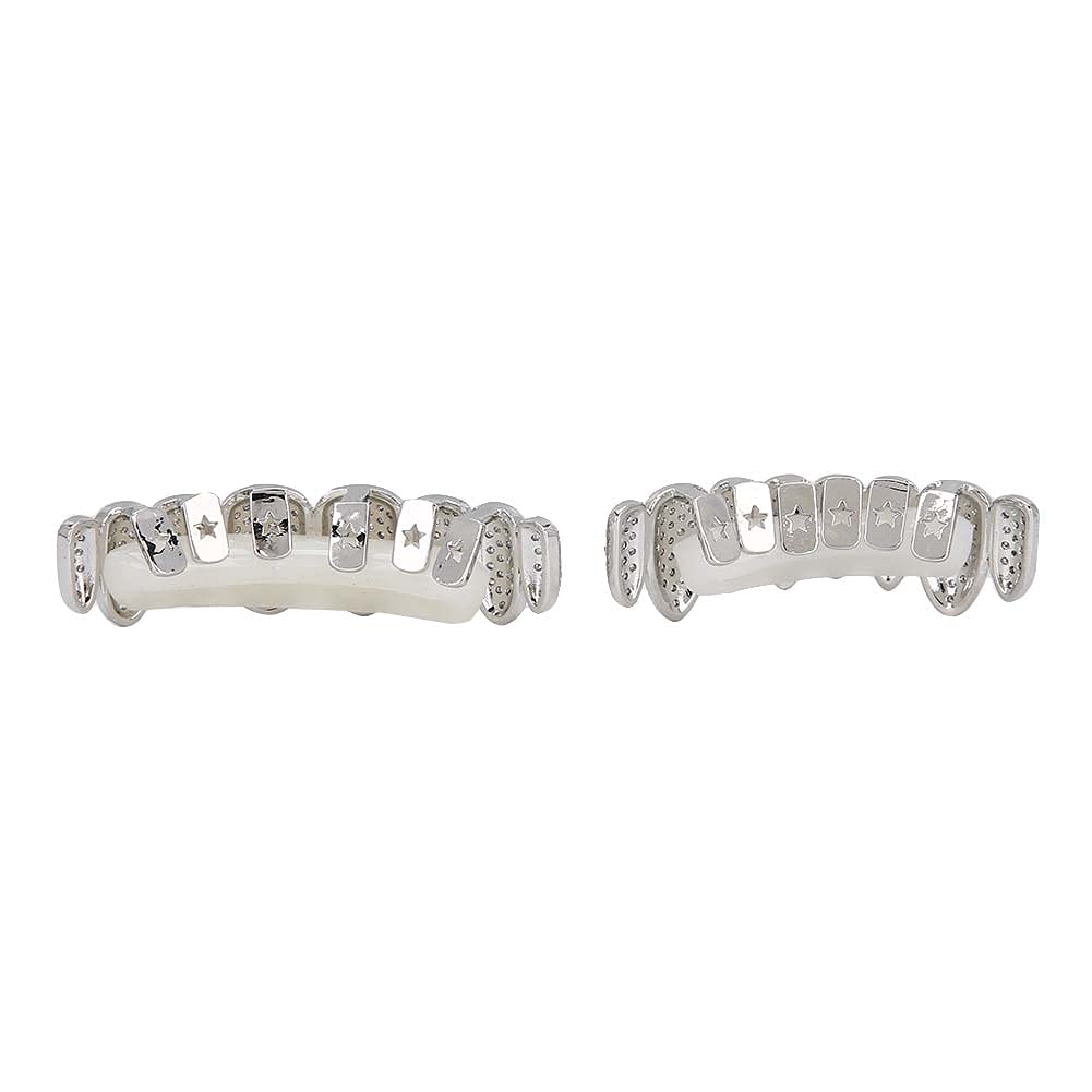 Grillz dental, Grillz Diente, Grillz Dientes Hip Hop Teeth Grill Set Microset Diamond Braces respetuoso con el medio ambiente Latón Galvanik Grill Prá