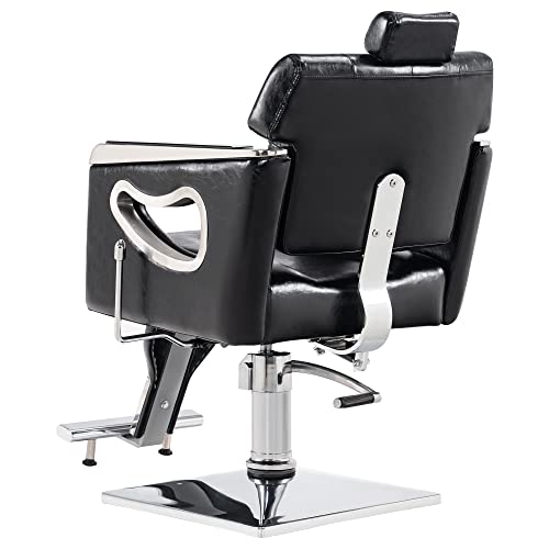 Barberpub Barber Chair Reclining Salon Chair For Hair Stylist, Antique Hair Spa Salon Styling Beauty Equipment 8132 (Black) #TOP7