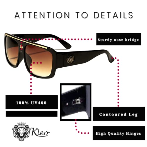 Kleo Flat Top Hip Hop Rapper Retro Aviator Sunglasses4