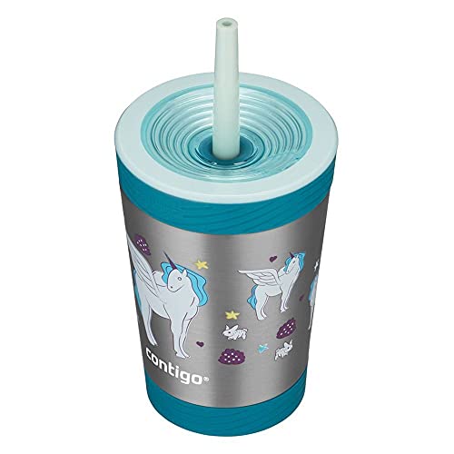 Copo Térmico Kids Unicórnio Inox 354ml Contigo Azul