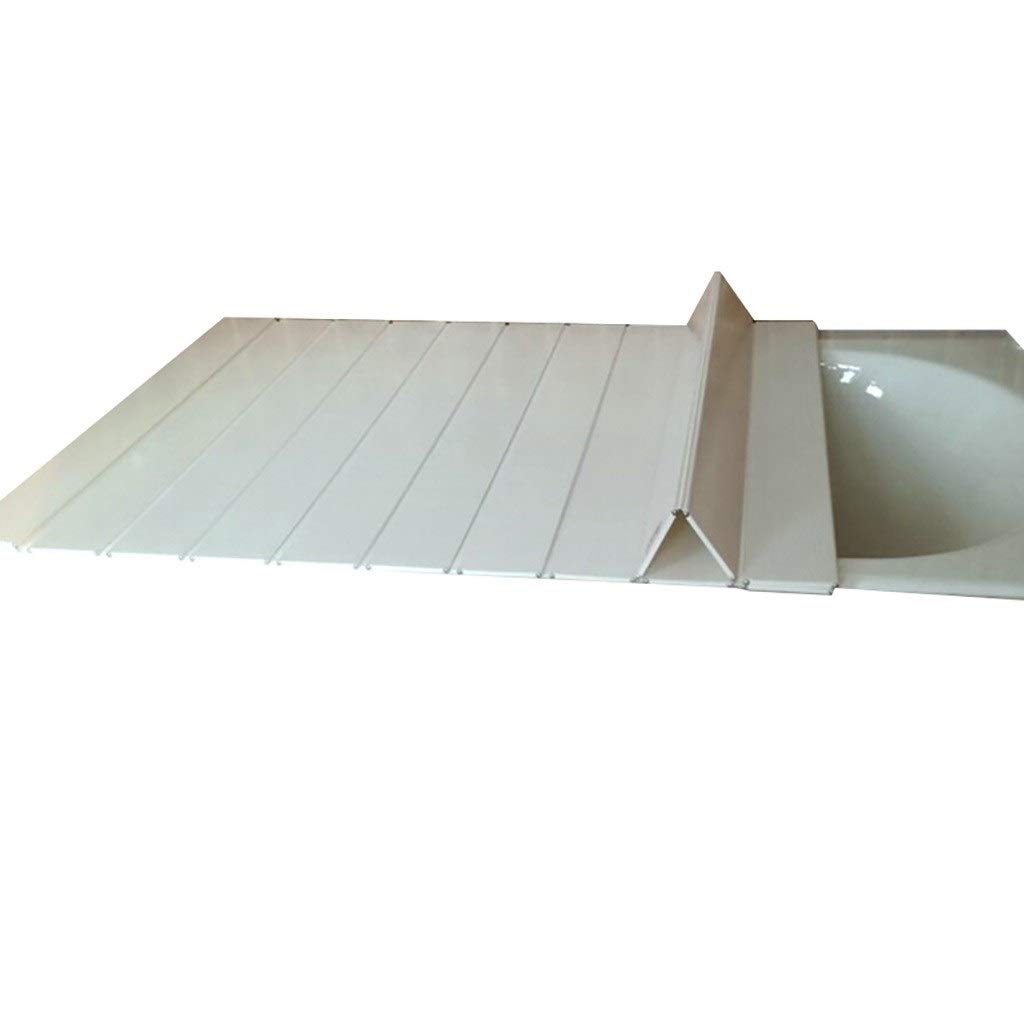 Cubierta de bañera plegable de PVC blanco y 122x75 cm aislante para el polvo