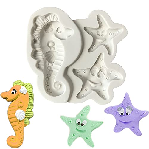 Starfish Silicone Mold Seahorse Fondant Molds Cake Decorating Tools Sea Shell Silicone Moulds