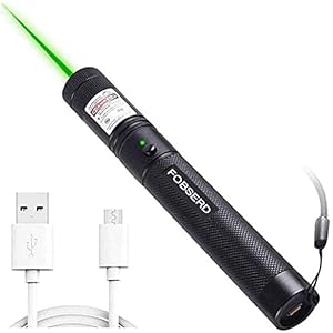 FOBSERD Long Range Green Beam High Power Flashligh with USB Charging,Adjustable Focus Green Flashlight for Night…