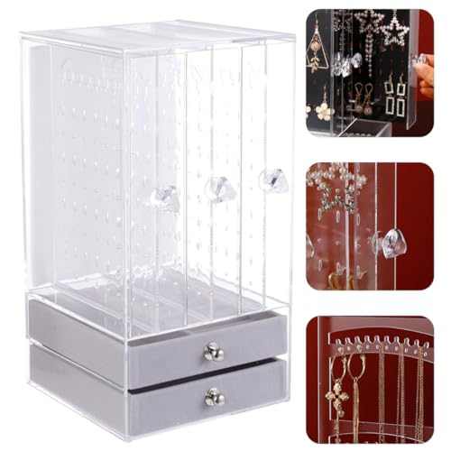 Boîte à bijoux transparente pour rangement de boucles d'oreilles - 7