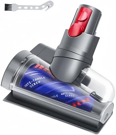 Mini Elektrobürste für Dyson V15 V11 V10 V8 V7 Anti-Tangle Aufsatz | Haardüse & Polsterdüse gegen Tierhaare für Sofa, Auto & Teppich. Motorkopf Turbodüse mit Schnellverschluss