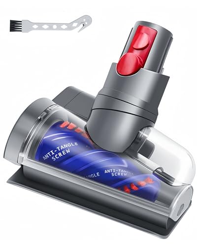 Mini Motorized Brush Head for Dyson V15 V11 V10 V8 V7 Vacuum Cleaner Anti-Tangle Hair Screw Tool Attachment Replacement for Pet Hair Mattress Stairs Upholstery & Car Deep Cleaning Accessories