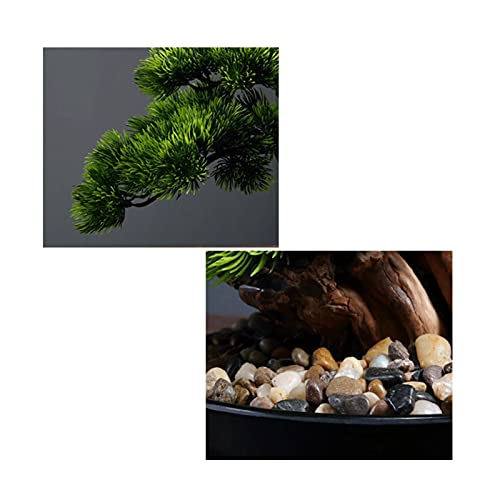 Artificial Bonsai Tree 17 Inches Artificial Bonsai Pine Tree，Realistic Fake Plant Decoration, Potted Artificial House Plants, For Desktop Display， Zen Garden Décor Desktop Display Fake Plant Greenery #TOP2