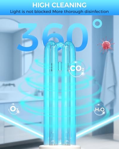 BrightArk UVC Germicidal Lamp UV Light Bulb 55W 254nm E27 with Ozone UVC Strong Sterilisation and Disinfection AC220-240V Perfect for Kitchen, Bedroom, Living Room, Office and School Fresh Air(1 Pcs)
