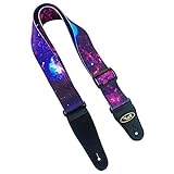 Bestgle Adjustable Guitar Strap Starry Sky Pattern Shoulder Strap for Electric Acoustic Guitar Bass
