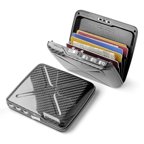 ÖGON -DESIGNS- Genuine carbon fiber wallet, the first pocket size vault made with carbon fiber, lockable with a 3 digit code, RFID protection card holder, Code wallet model2