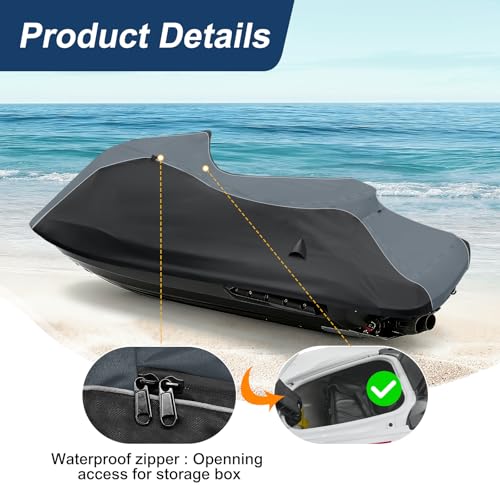 QUNSUNUS Jet Ski Cover for 2005-2009 Yamaha VX, VX Deluxe, VX Sport by Q QUNSUNUS - Used condition - Image 6