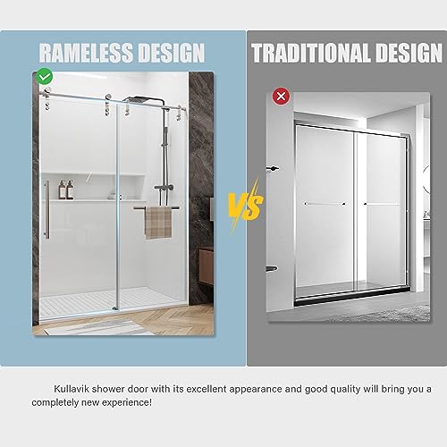 Kullavik HAXVIN-SHOWER-DOOR Door 56-60 Inch W × 76 Inch H Glass Shower Door,Frameless Shower Door thumb #4