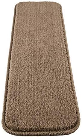Mod-Arte | Solo Collection | Stair Treads | Modern &Contemporary | Solid Colors | Rubber Backing Non-Slip | Walnut | Set of 13 | 8.5 inch x 30 inch